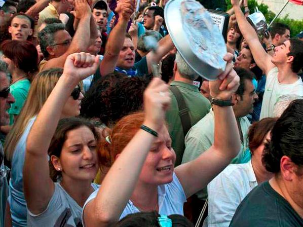 Protesters continue their struggle against austerity in Athens' Syntagma Square