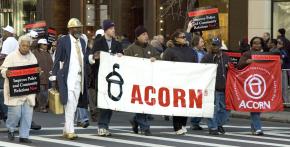 ACORN participating in a march against the police murder of Sean Bell in New York City