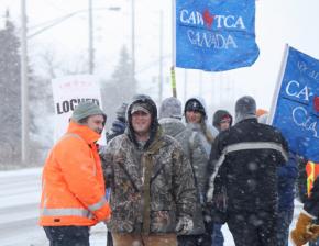 Electro-Motive workers picket in January